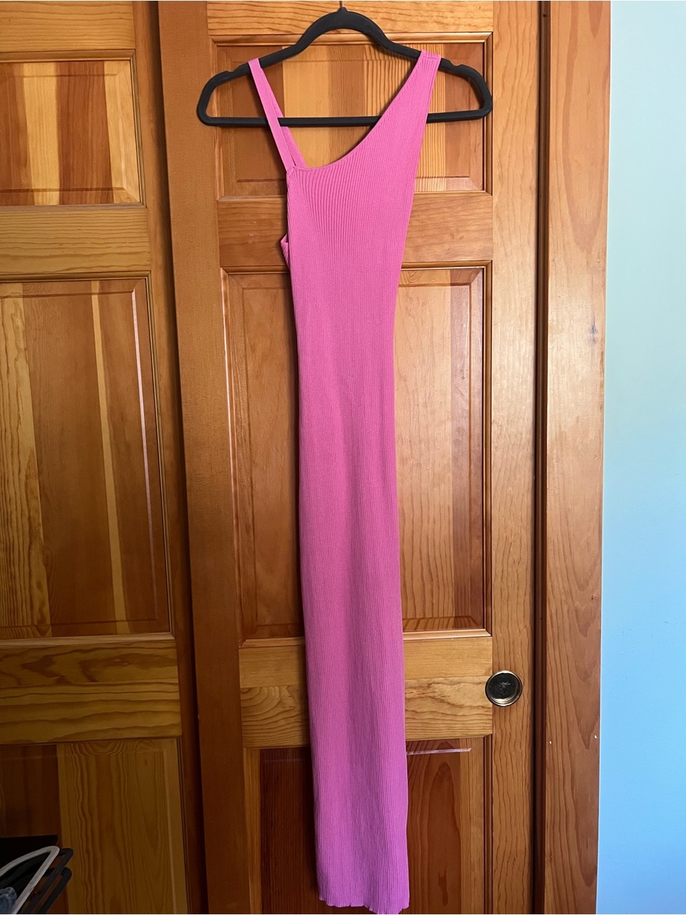 Hello Molly Pink Ribbed Open Back Maxi Dress Wedding Guest Size XS - Picture 2 of 4